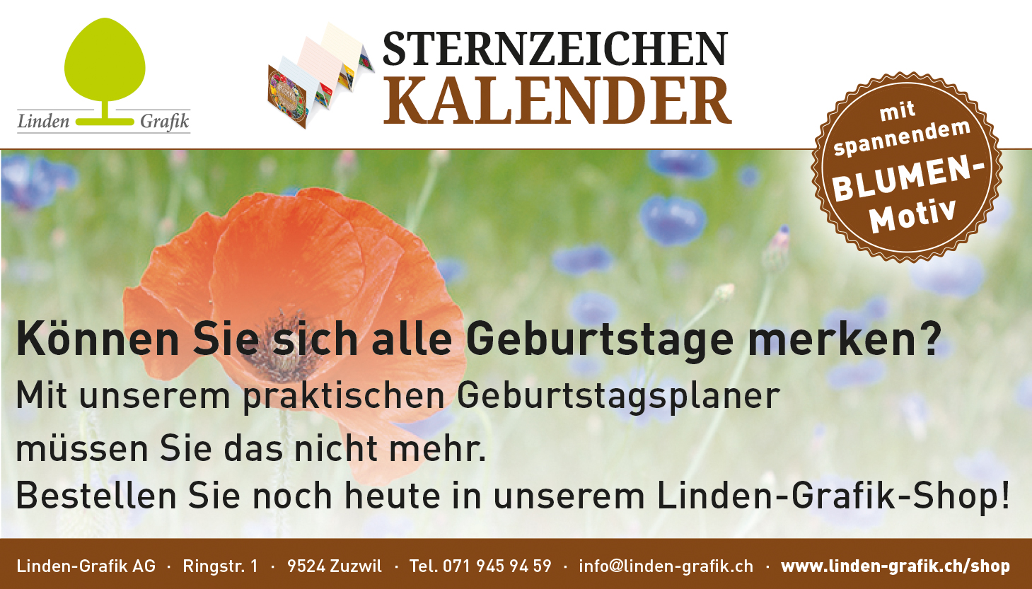 Linden Grafik – Kalender (Blumen-Motiv)